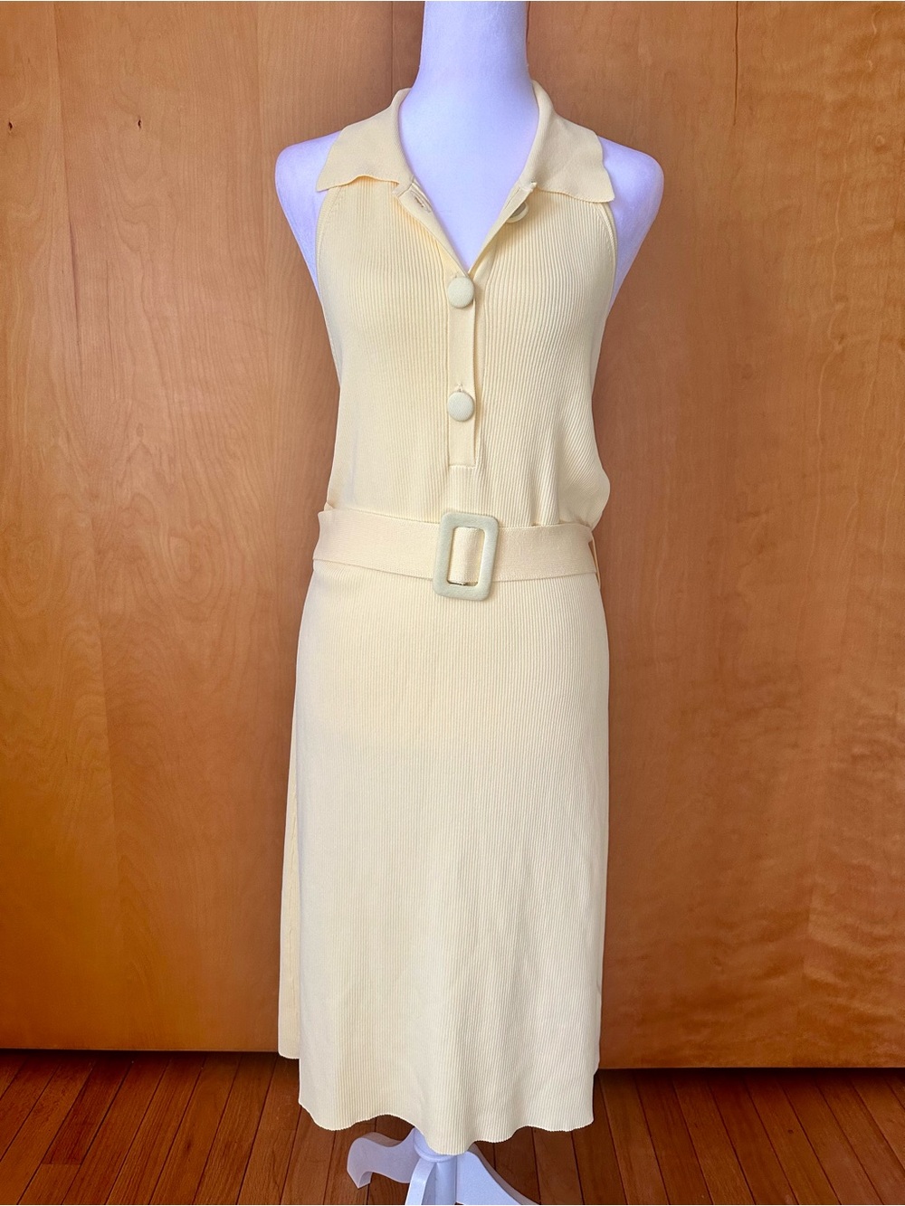 NWT SIEMPRE X Anthropologie Halter Knit Midi Dress